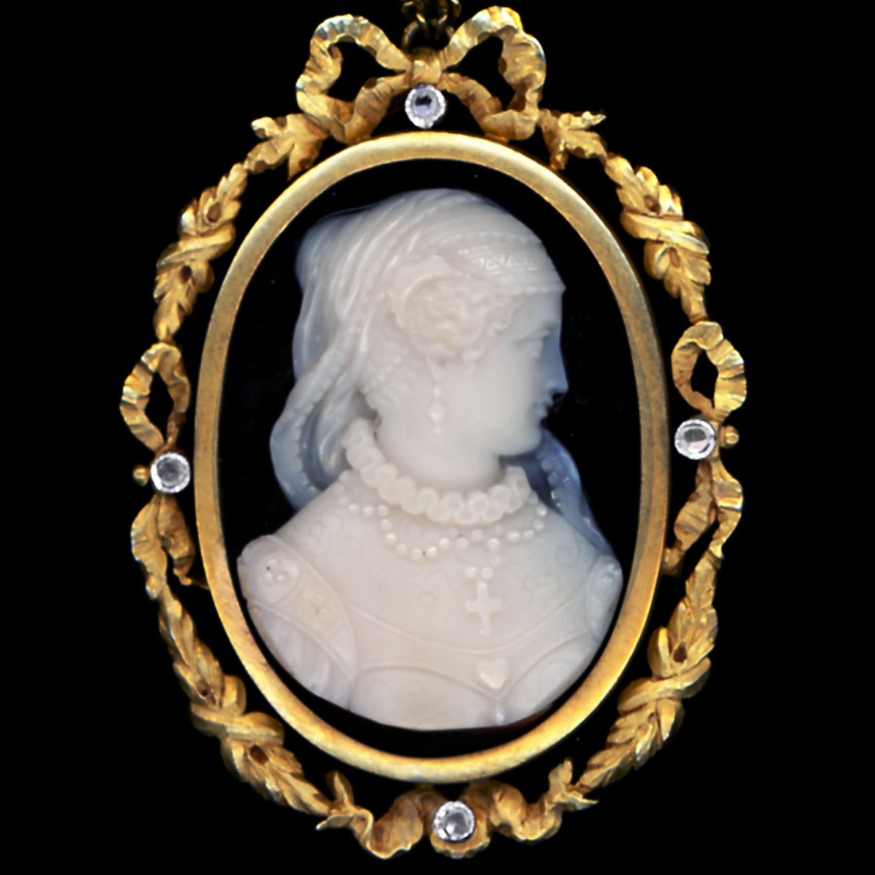 ルネサンス貴婦人の肖像カメオ/ アンティークペンダント | ルーヴル 