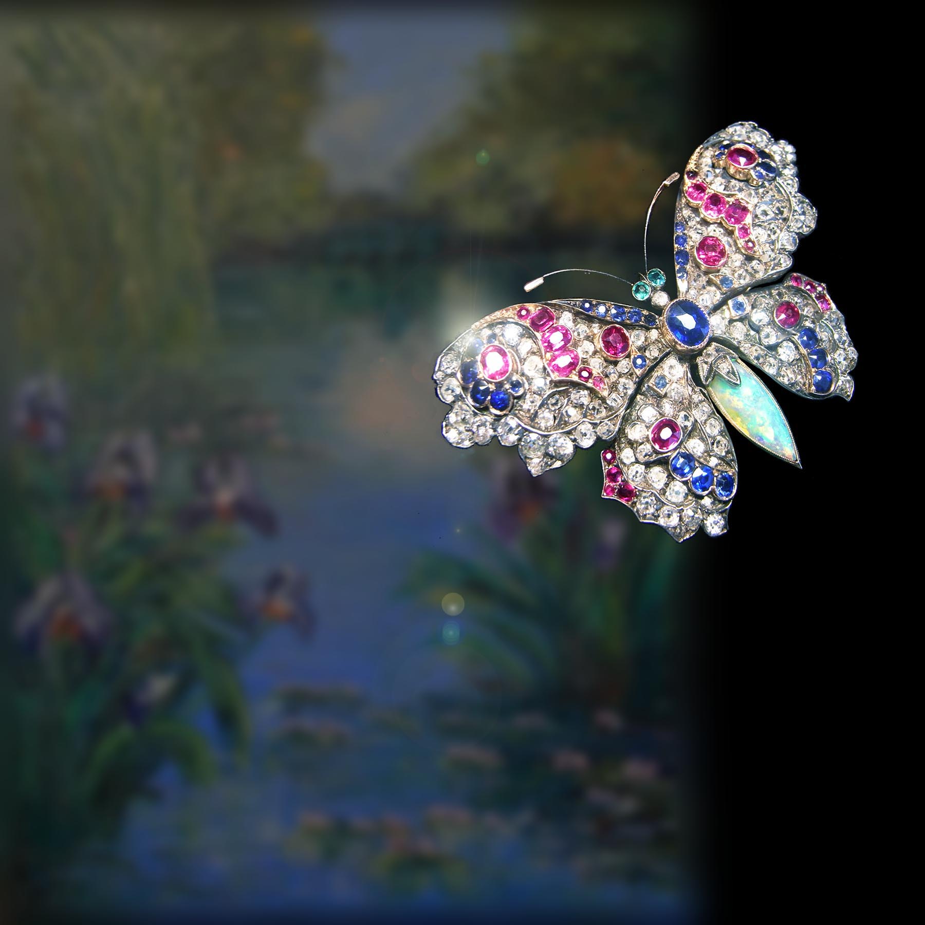 パピヨン 蝶々型アンティークブローチ | ルーヴルアンティーク 