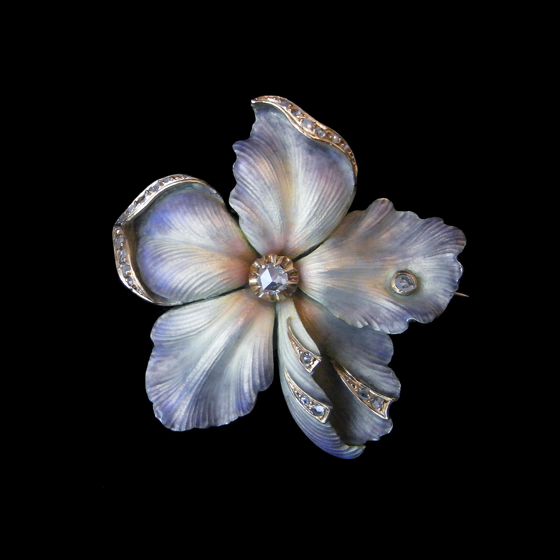 エマイユの花 アンティークブローチ・ペンダント | ルーヴル 