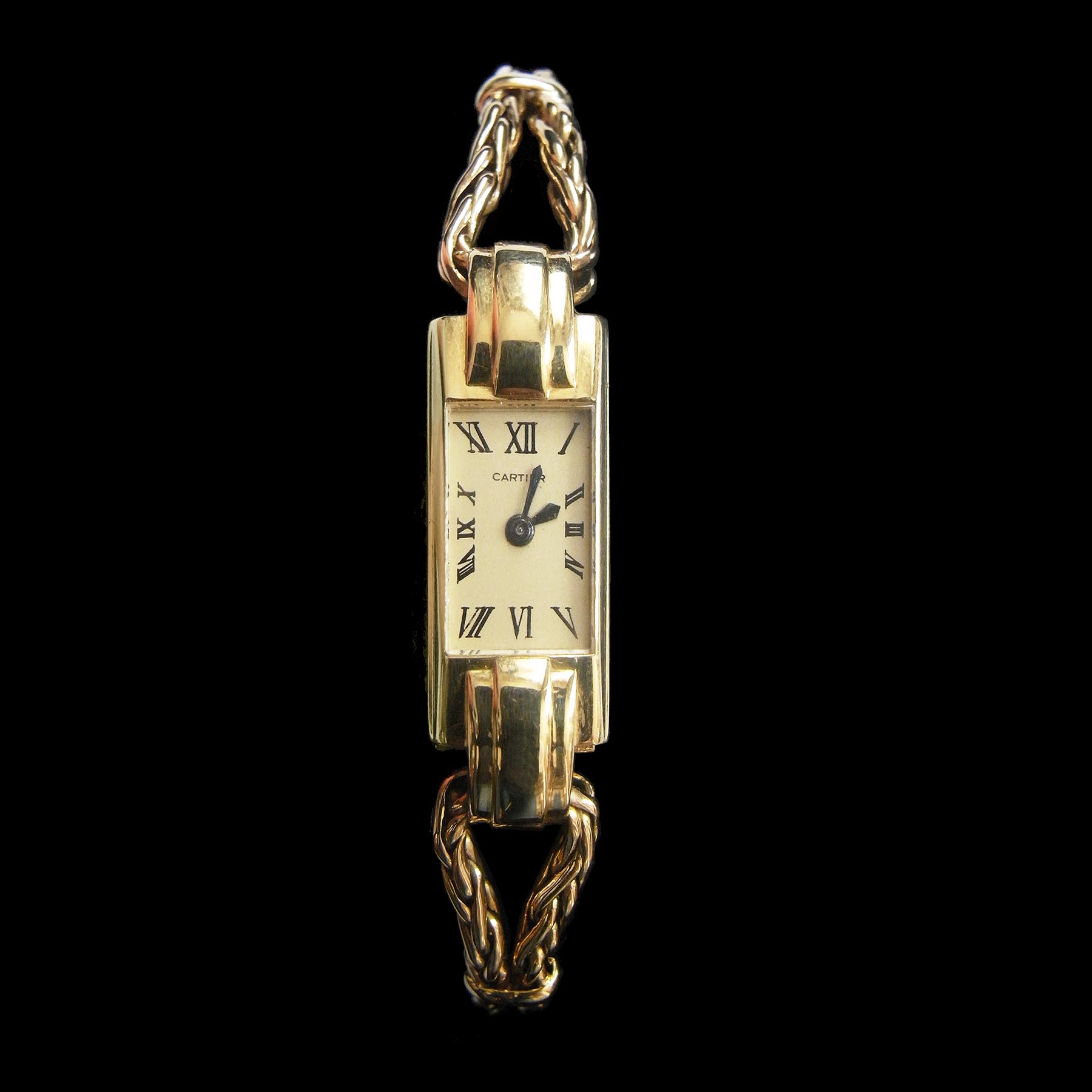 カルティエ　腕時計　モデル：デュオプラン　アンティークリストウオッチ