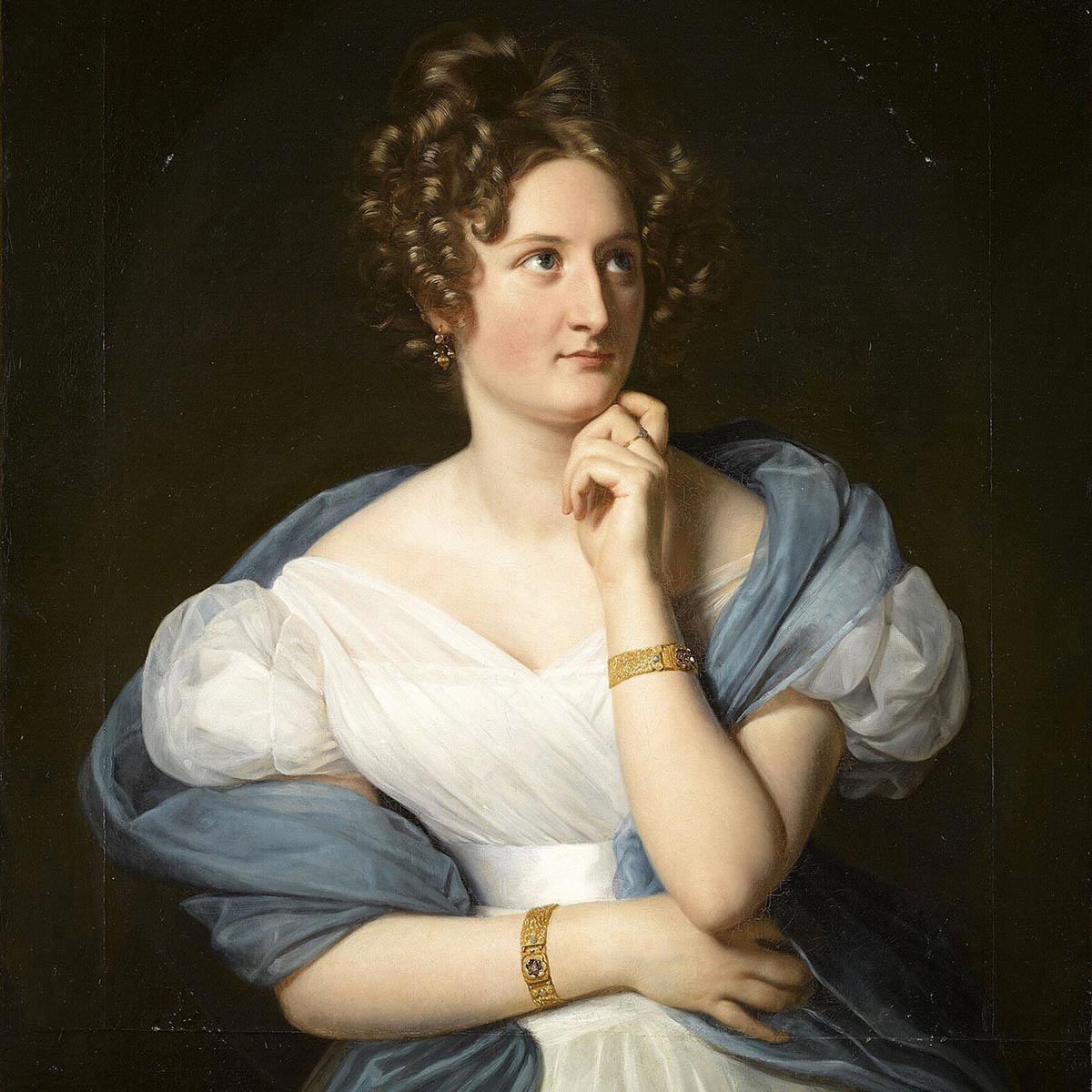 デルフィーヌ・ド ・ジラルディンの肖像 1824年　ルイ・エルサン画 ヴェルサイユ宮殿蔵