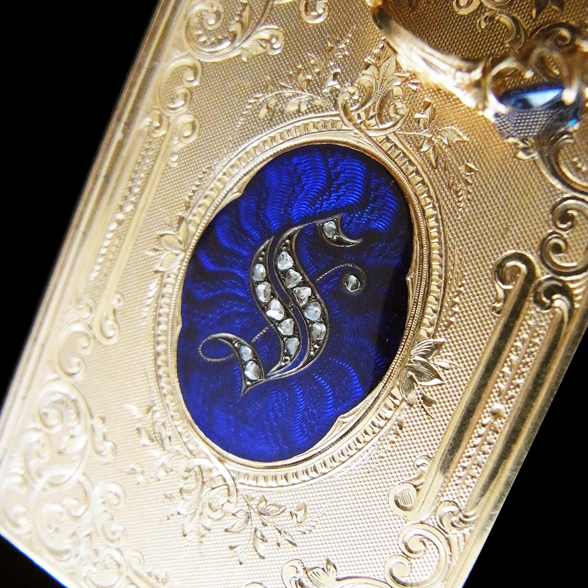 カルネ・ド・バル　舞踏会の手帖　手帳　フランス　19世紀　ダイヤモンド　ギヨシェエナメル　18金彫金細工　アンティークオブジェ　ルーヴルアンティーク　アンティークジュエリー＆オブジェ